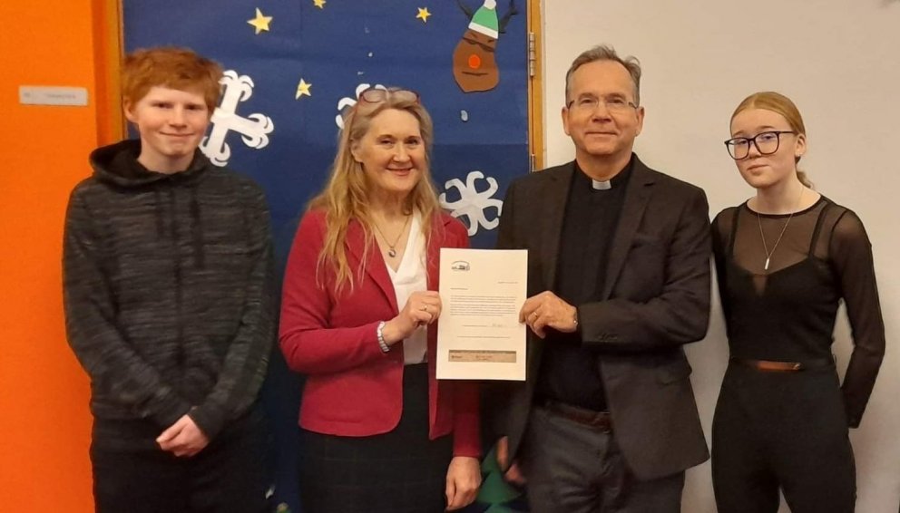 Kristinn Örn Guðmundsson, séra Dalla Þórðardóttir, séra Gísli Gunnarsson og Lydía Einarsdóttir við a…