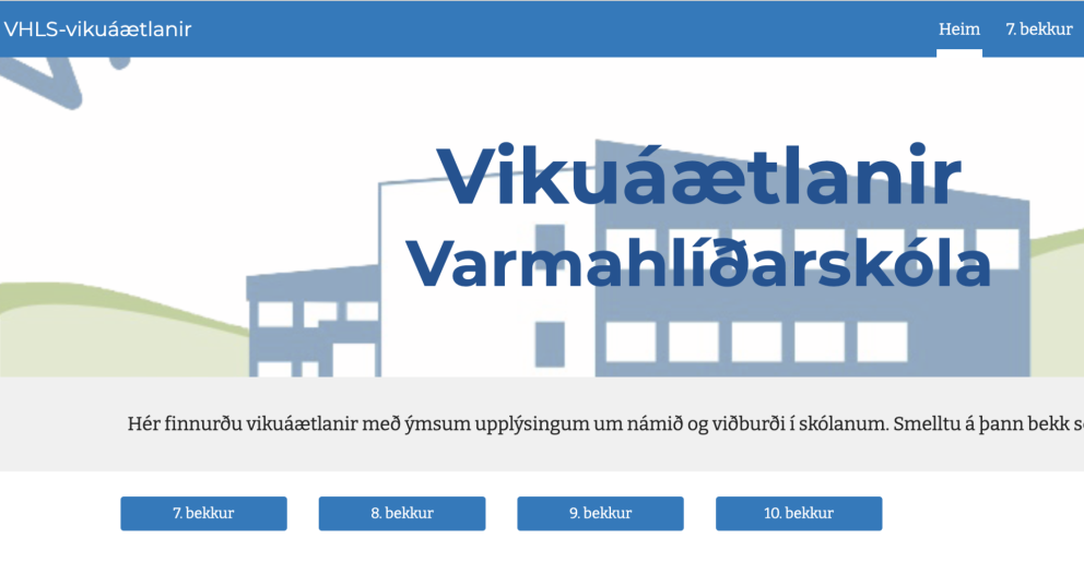 Vikuáætlanir nemenda í 7. - 10. bekk