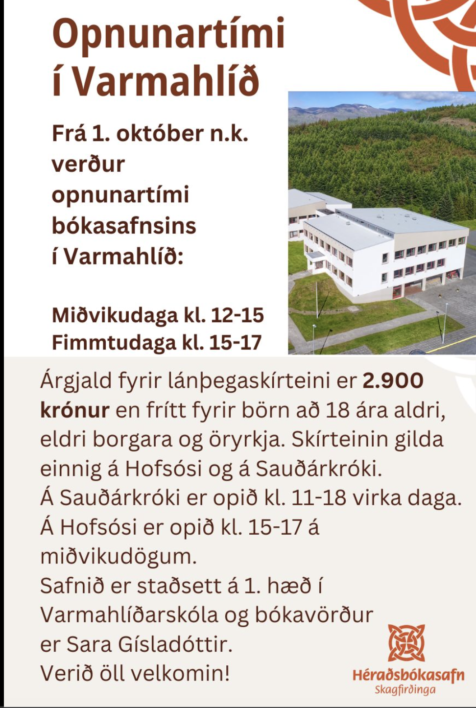 Vetraropnun bókasafns Varmahlíðarskóla