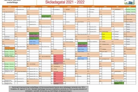Skóladagatal næsta skólaárs